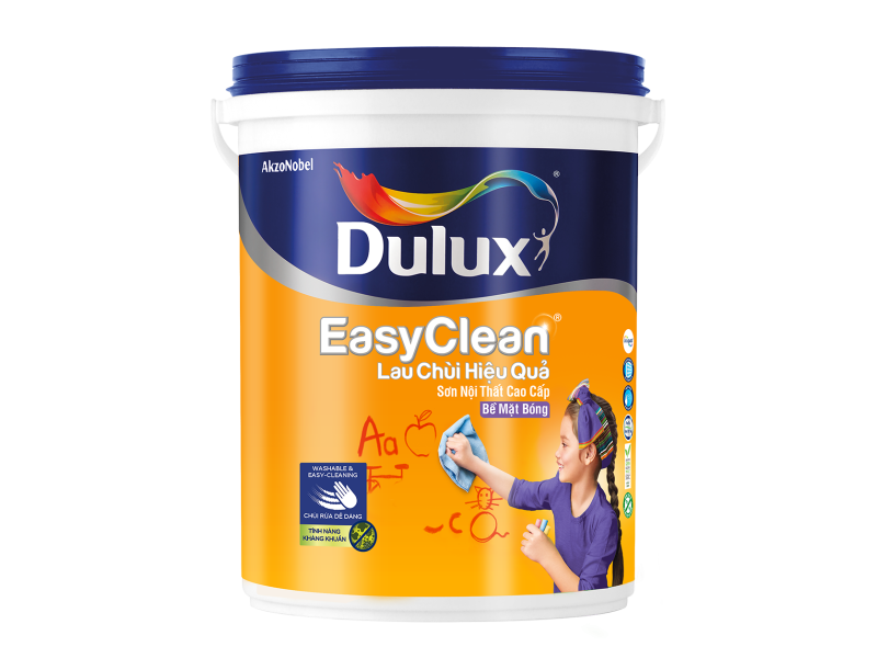 Dulux Easyclean Lau Chùi Hiệu Quả Bề Mặt Bóng