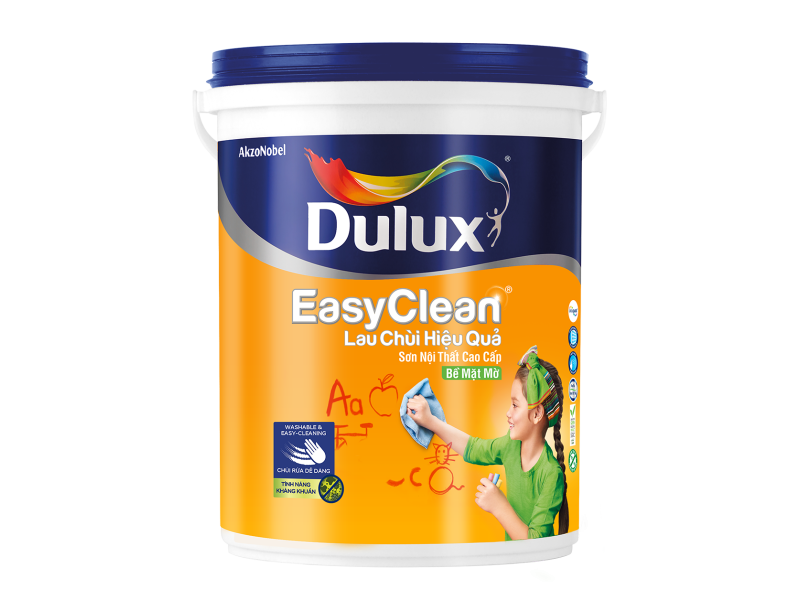 Dulux EasyClean Lau Chùi Hiệu Quả Bề Mặt Mờ
